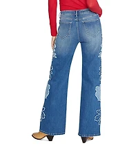 Charlee x Denim Patch Wide Legs Jeans Medium Wash