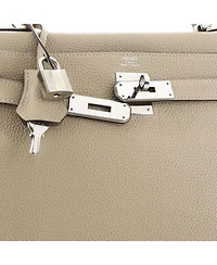 Kelly 28 Handbag Light Togo with Palladium Hardware
