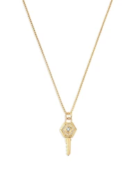 Zoe Chicco 14K Yellow Gold Medallions Diamond Hexagon Key Pendant Necklace, 18-20