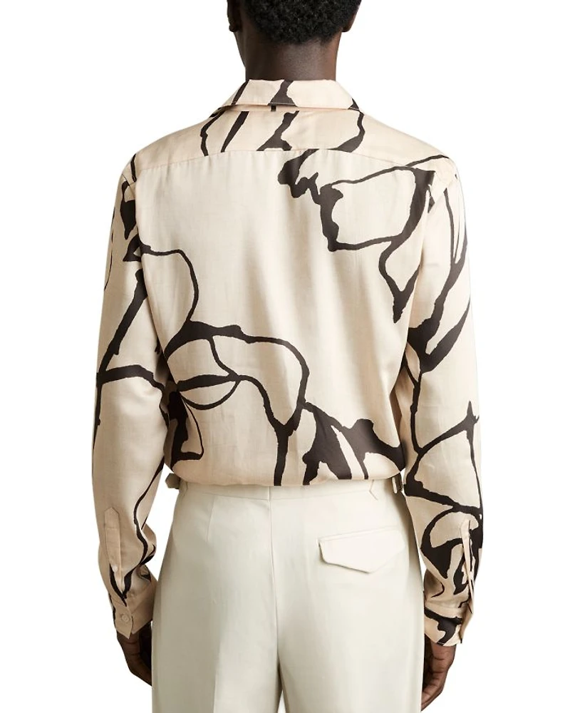 Abstract Printed Long Sleeve Shirt