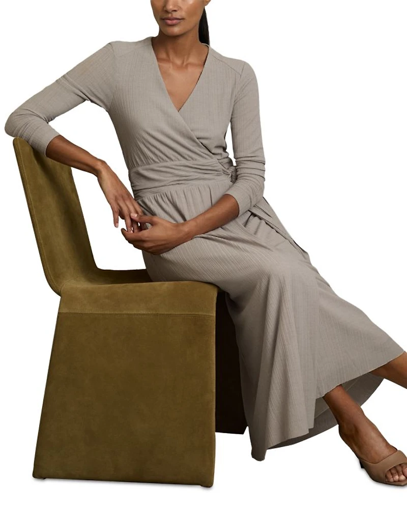 Wrap Tie Jersey Midi Dress