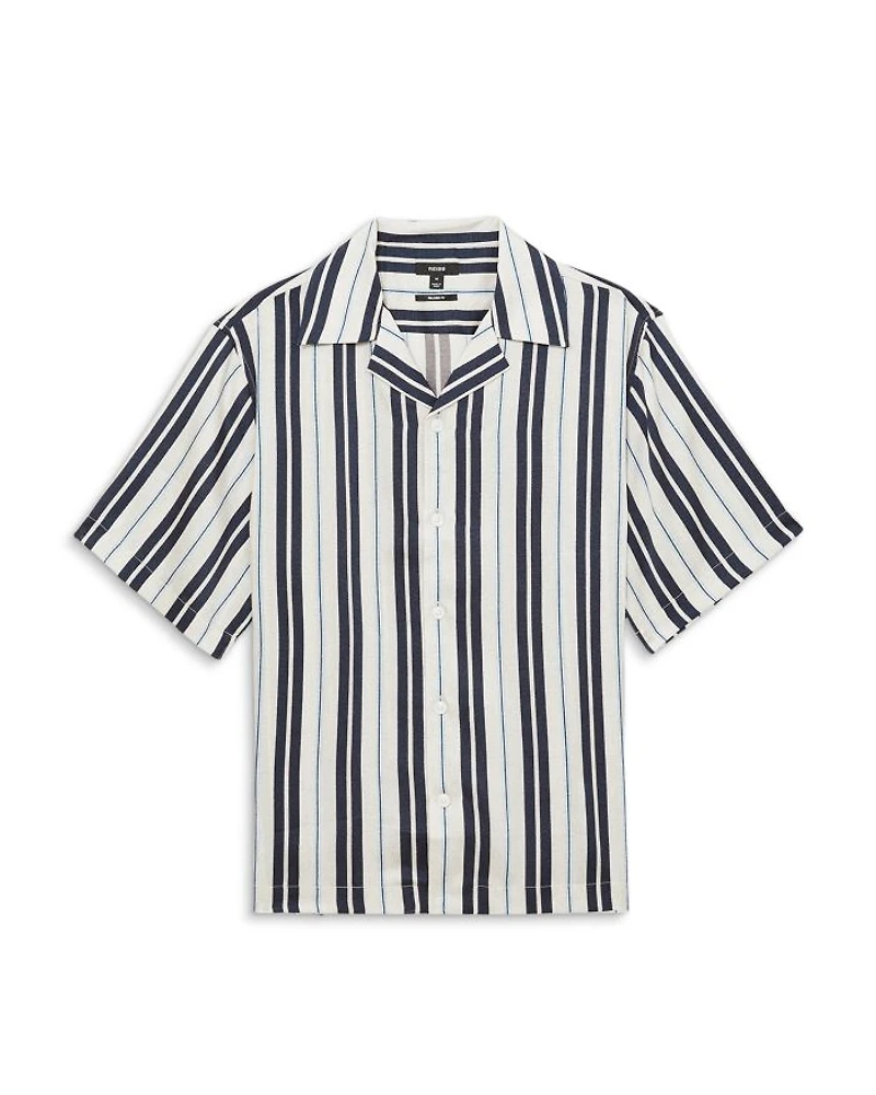 Amos Wide Stripe Print Cuban Shirt