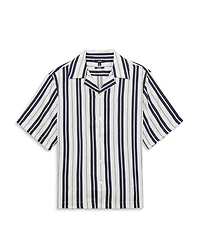 Amos Wide Stripe Print Cuban Shirt