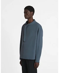 Fluid Cotton Ascot Collar Top