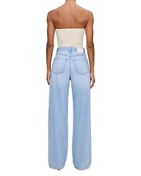 Aura Isabel Wide Leg Mid Rise Jeans Beachfront