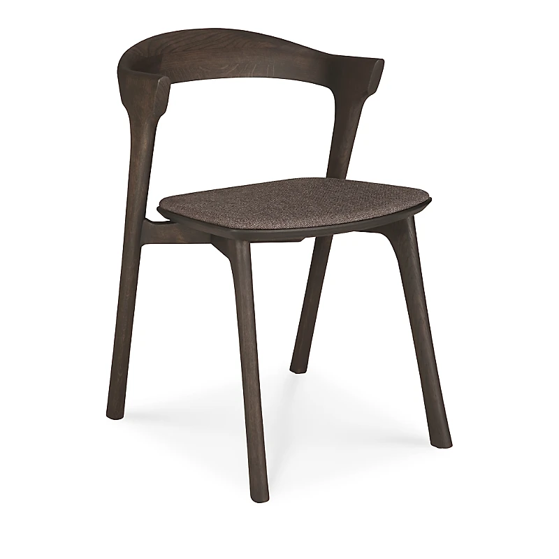 Ethnicraft Bok Dining Chair, Oak Brown with Brown Wool