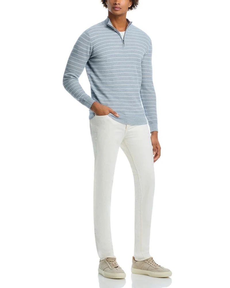 South Bend Striped Quarter Zip Sweater