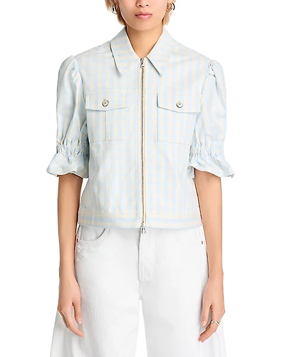 Cinq a Sept Gingham Denim Holly Jacket
