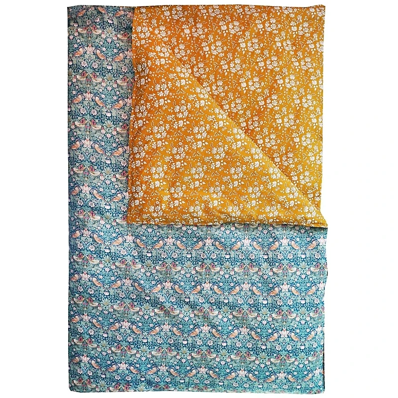 Coco & Wolf Liberty Fabric Strawberry Thief & Capel Mustard Print Heirloom Quilt