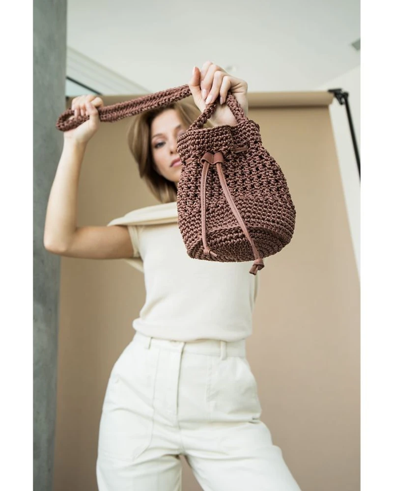 Mara Woven Drawstring Satchel