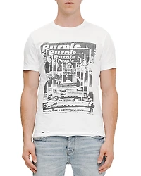 Purple Brand Slim Fit Distressed Graphic Logo Tee