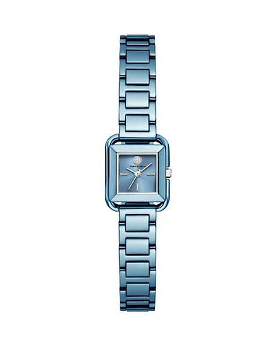 The Kira Square Small Three Hand Blue Stainless Steel Watch, 18mm x 18mm