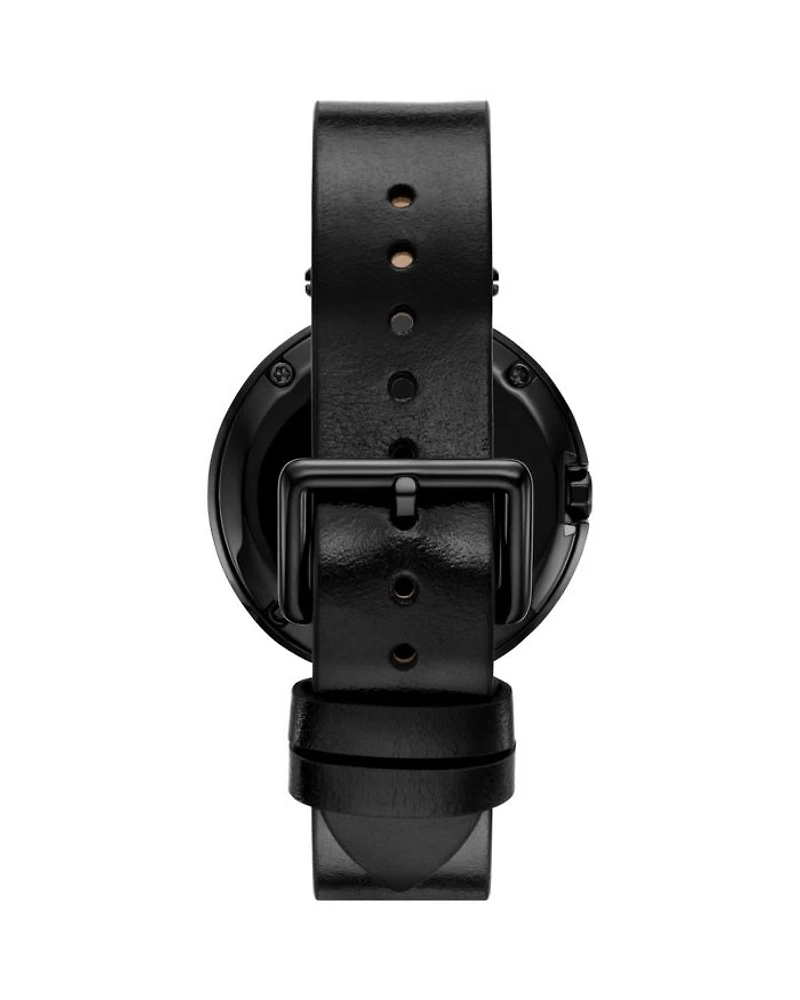 The Pierced Two Hand Black Stainless Steel Watch, 36mm