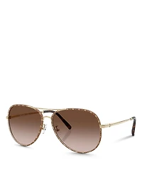 Tory Burch TY6114 Aviator Sunglasses, 60mm