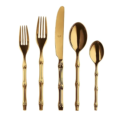 Mepra Bali Gold 5 Piece Flatware Set