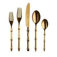 Mepra Bali Gold 5 Piece Flatware Set