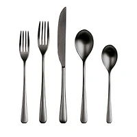 Mepra Neve Ice Black Gold 5 Piece Flatware Set