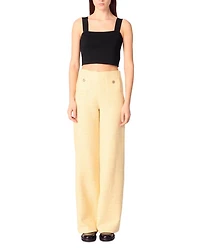 Metallic Tweed Straight Leg Trousers