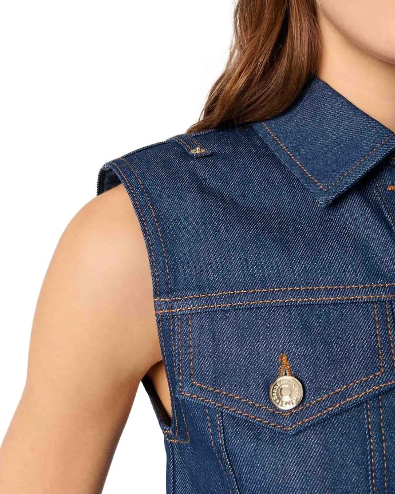 Denim Cropped Vest