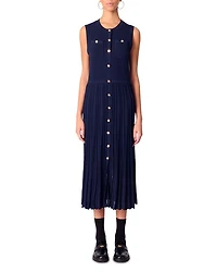 Pleated Knit Maxi Dress