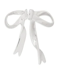 Silver Tone Bow Single Front to Back Earring