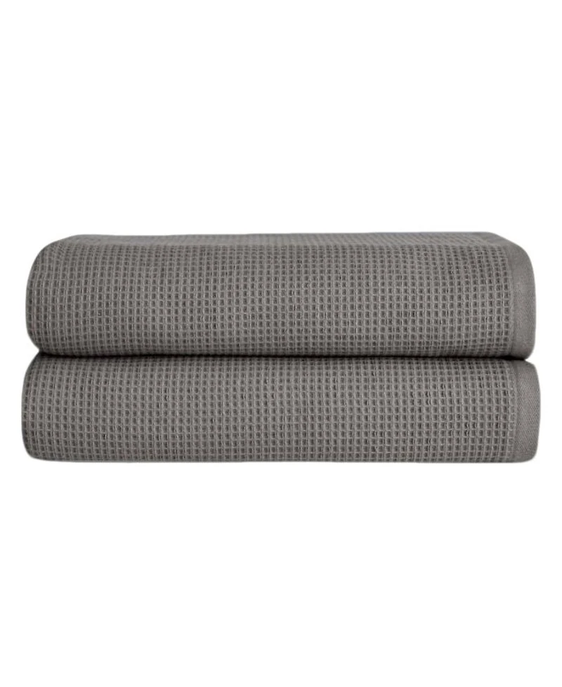 Waffle Bath Towels, Set of 2