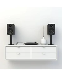 YU Powered Bookshelf Speaker with Bluetooth & RCA Input (Matte Black) - Pair