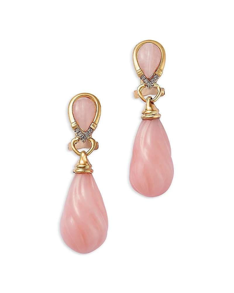 Bloomingdale's Fine Collection Pink Opal & Diamond Drop Earrings