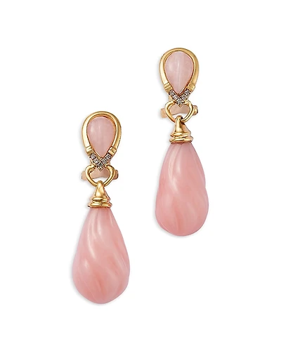 Bloomingdale's Fine Collection Pink Opal & Diamond Drop Earrings