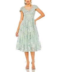 Mac Duggal Embroidered Cap Sleeveless A Line Dress