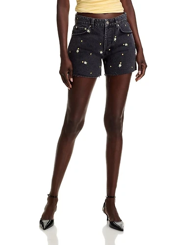 Mesa Floral Embroidered Jean Shorts