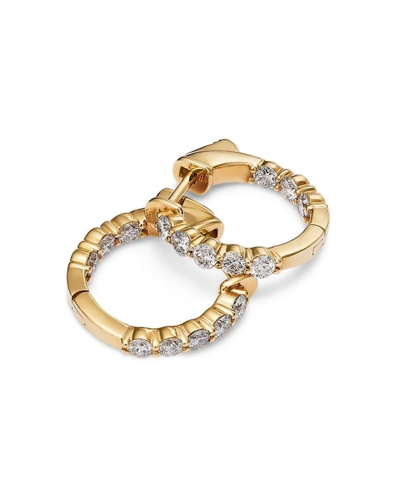 Diamond Classic Inside Out Hoops in 14K Gold