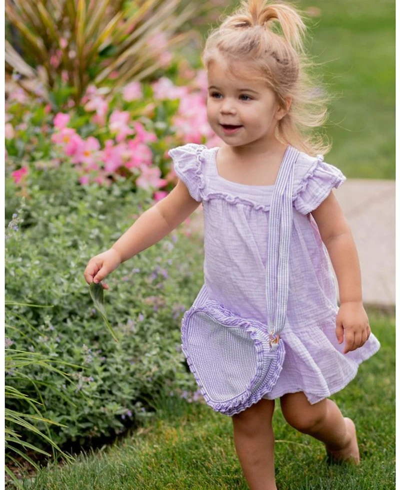 Girls' Lilly Lavender Seersucker Heart Purse - Little Kid, Big Kid