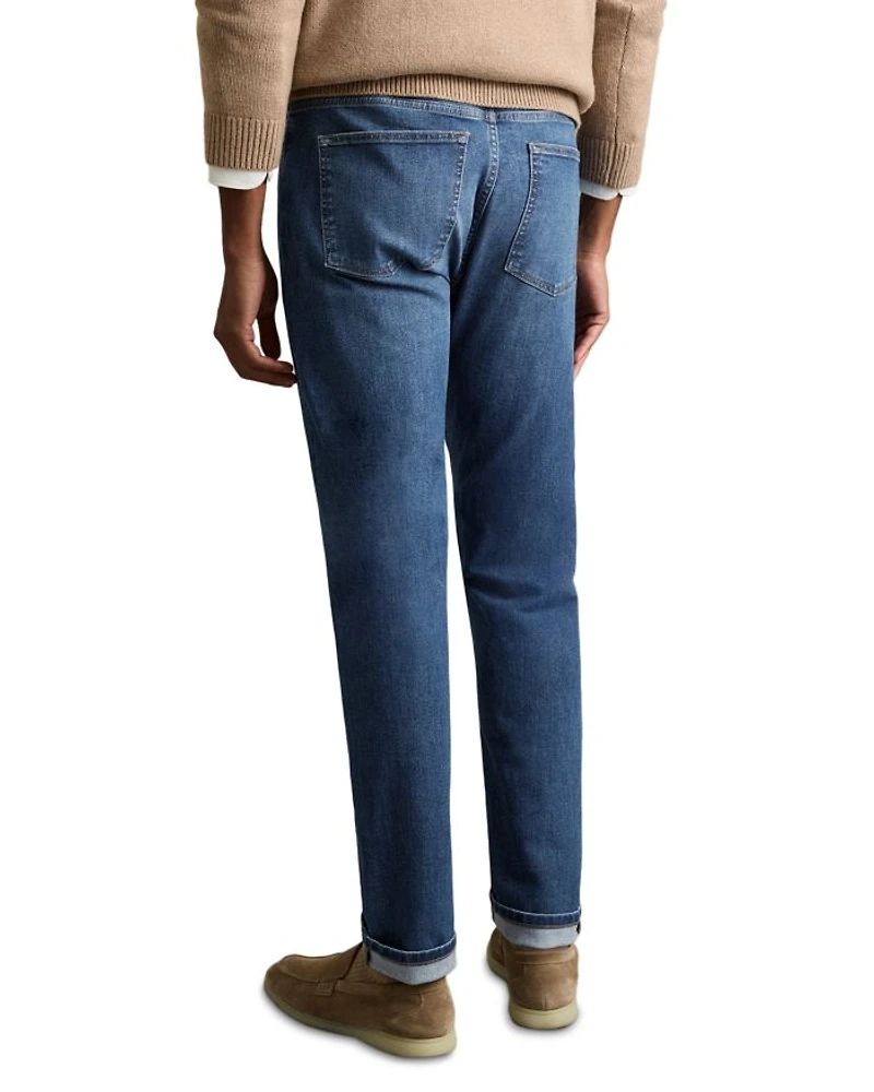 Tapered Slim Fit Jeans Mid Blue Wash