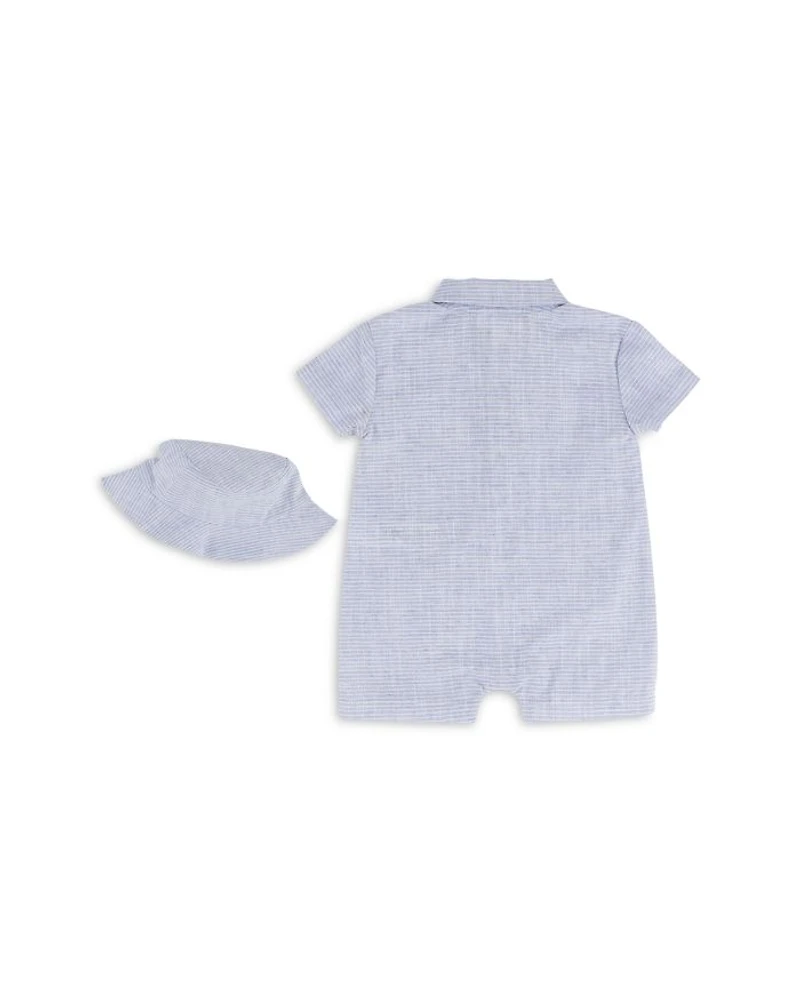 Boys' Striped Romper & Hat Set - Baby