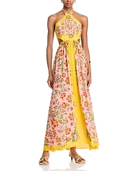 Beauty Scarf Maxi Halter Dress - Exclusive