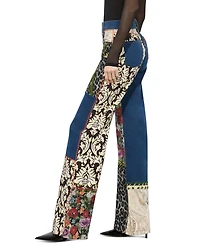 Weezy Mixed Media High Rise Wide Leg Jeans Denim Multi