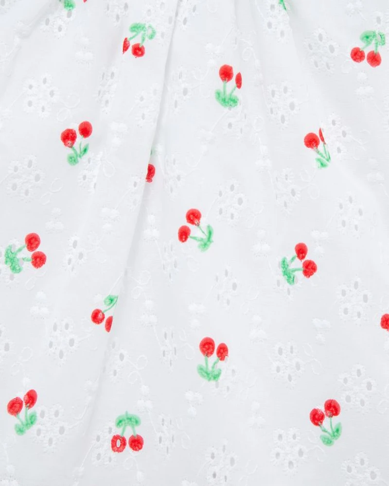 Little Me Girls' Cherry Eyelet Top, Shorts & Headband Set - Baby