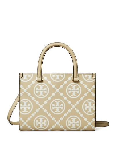T Monogram Embossed Square Tote