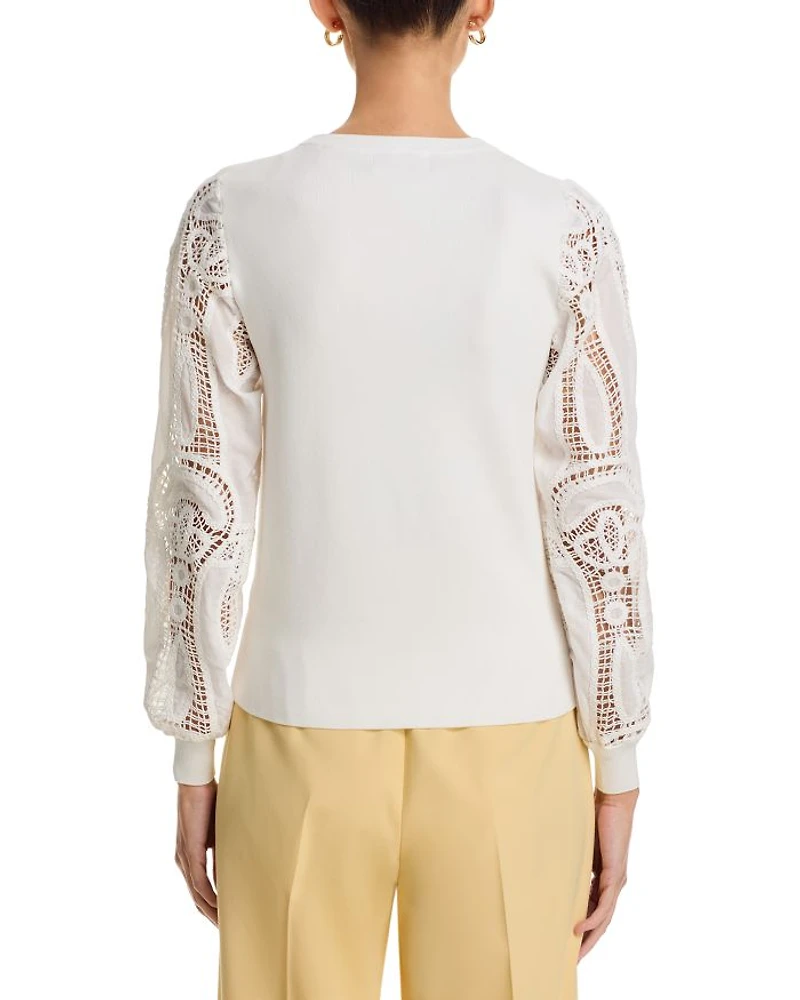 Margaret Lace Sleeve Sweater