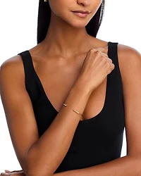 14K Yellow Gold Pear Cut Diamond Tapered Open Cuff Bracelet, 0.18 tcw
