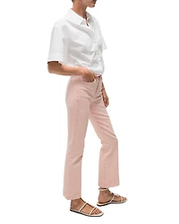 Carson High Rise Ankle Flare Jeans Stoned Pink Shell