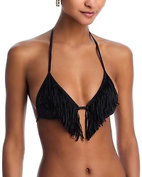 L*Space Sienna Fringe Triangle Bikini Top