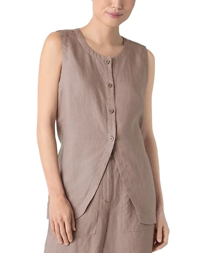 Petite Linen Long Vest