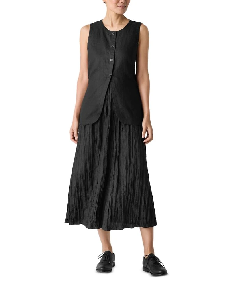 Crushed Silk Flared Skirt