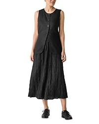 Crushed Silk Flared Skirt