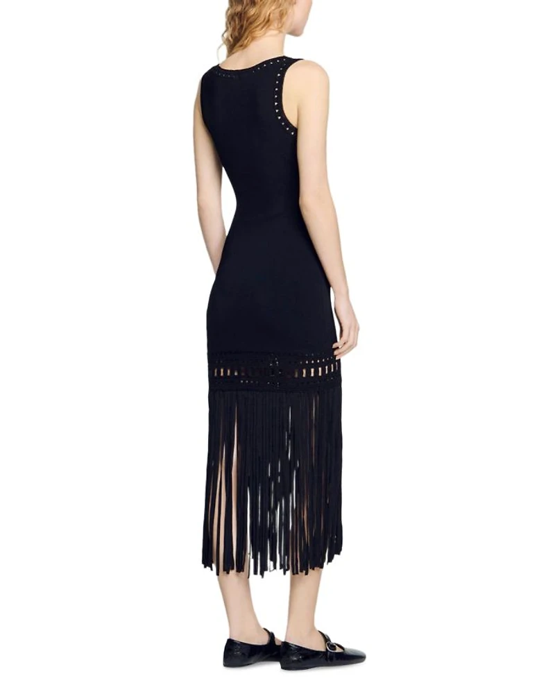 Fringed Knit Dress