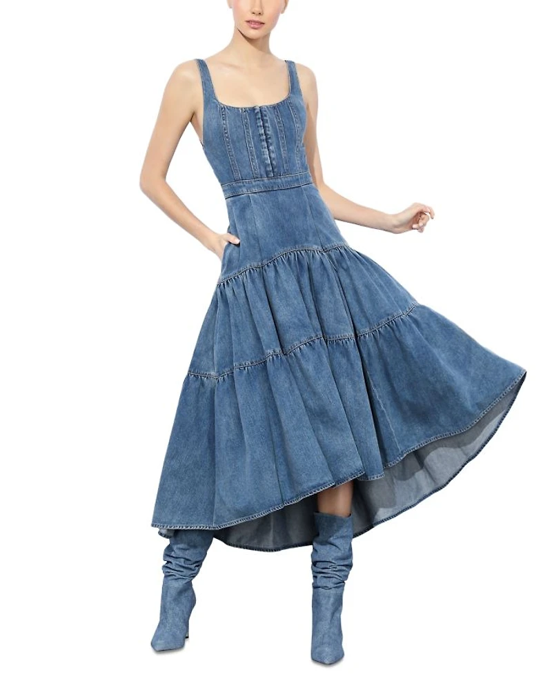 Diana Tiered Denim Dress