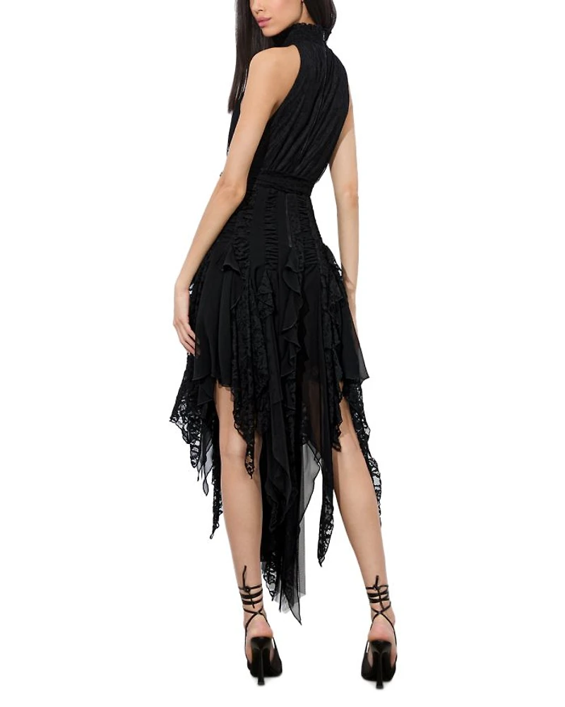 Marzita Lace Asymmetrical Hem Dress