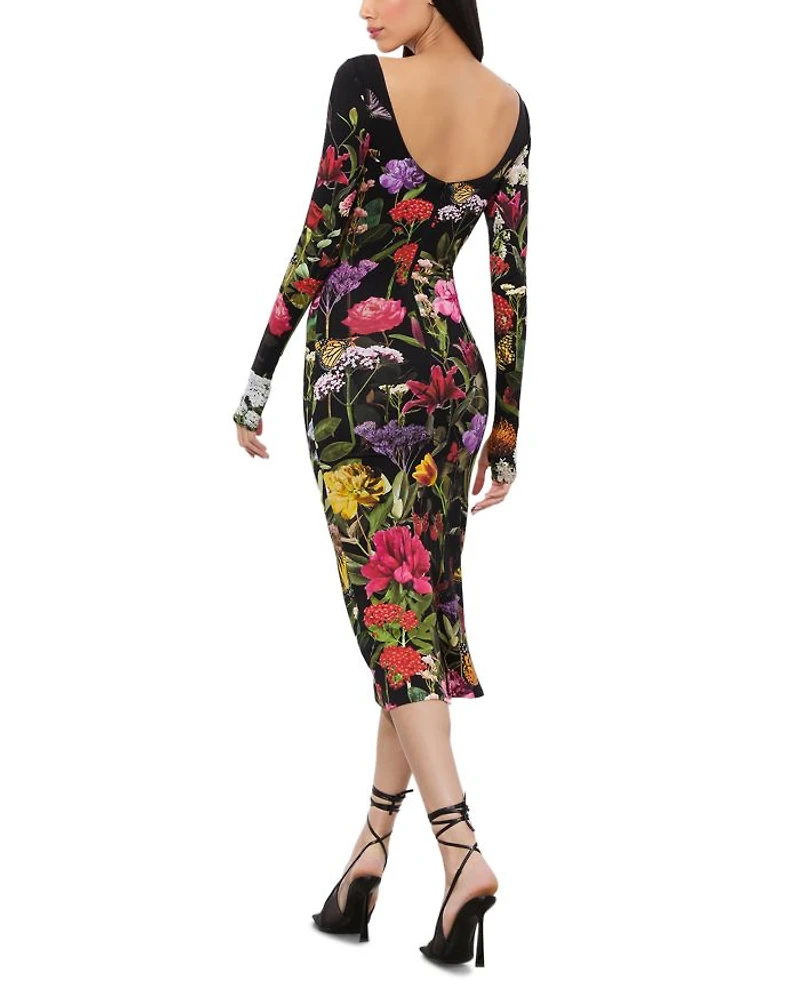 Delora Scoop Neck Midi Dress
